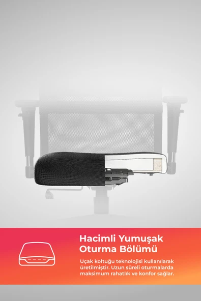 Ergolife Sit 8 Ofis Koltuğu | Ayarlanabilir Kolçaklı, Fileli Ayarlanabilir, Bilgisayar Sandalyesi -DF.D.1.243 - 4