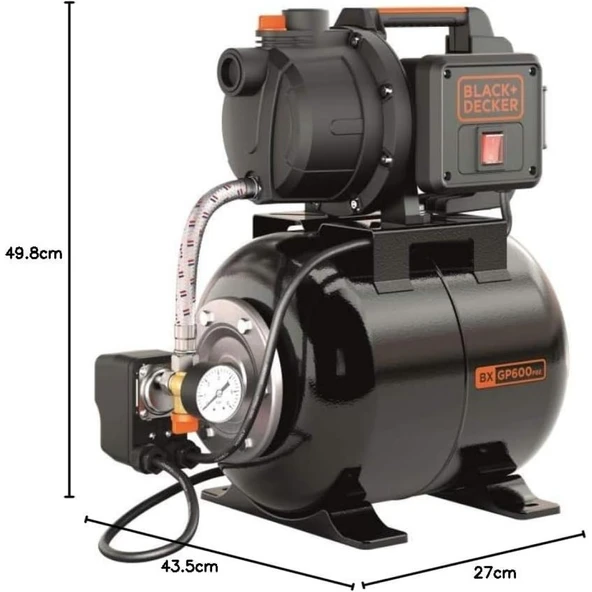 Black & Decker BXGP600PBE Hidrofor Pompa 600 W - Resim 3