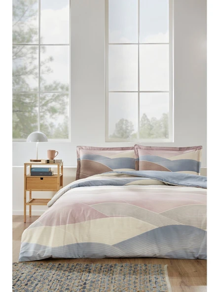 Özdilek Ranforce Çift Kişilik Nevresim Takımı Moderno Wave Kahve - 2