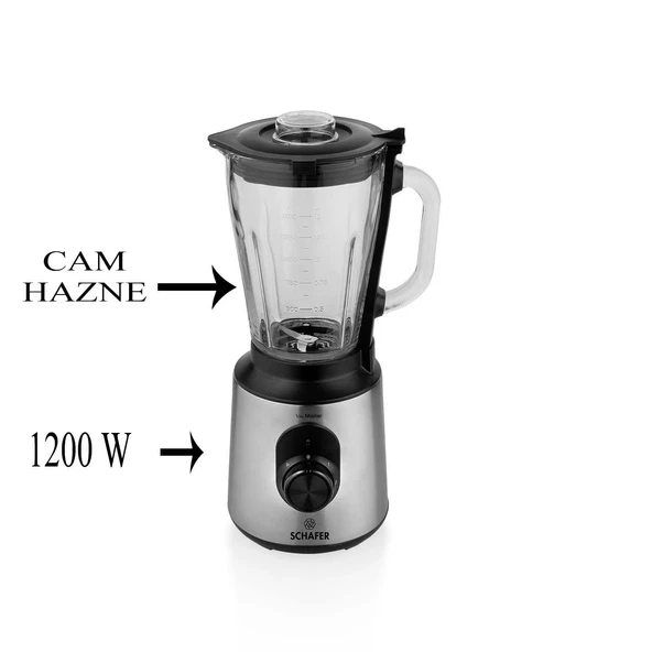 Schafer Cam Sürahi Blender Buz Kırıcılı İnox Gövde 1200 W - 3