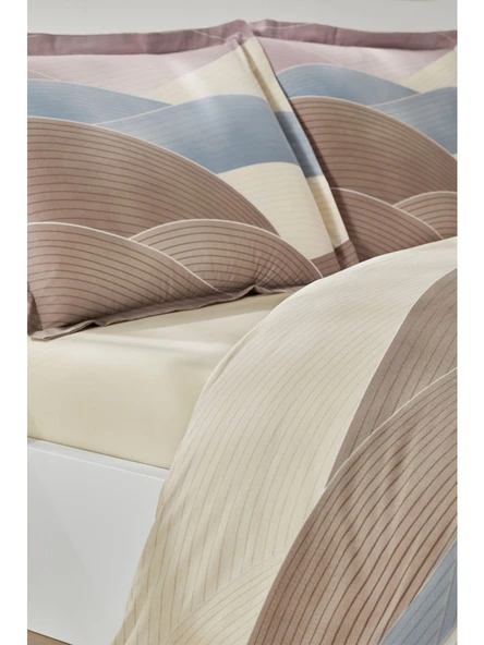 Özdilek Ranforce Çift Kişilik Nevresim Takımı Moderno Wave Kahve - 3