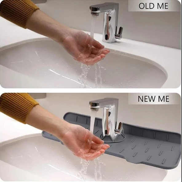 3B Trend Su Engelleyici Mutfak Banyo Lavabo Musluk Kenarı Silikon Mat Sıçrama Engelleme Matı - 5