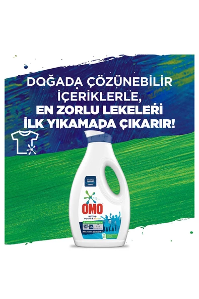 Omo Sıvı Deterjan Active Beyazlar Ve Renkliler 26 Yıkama 1690 ML - 3