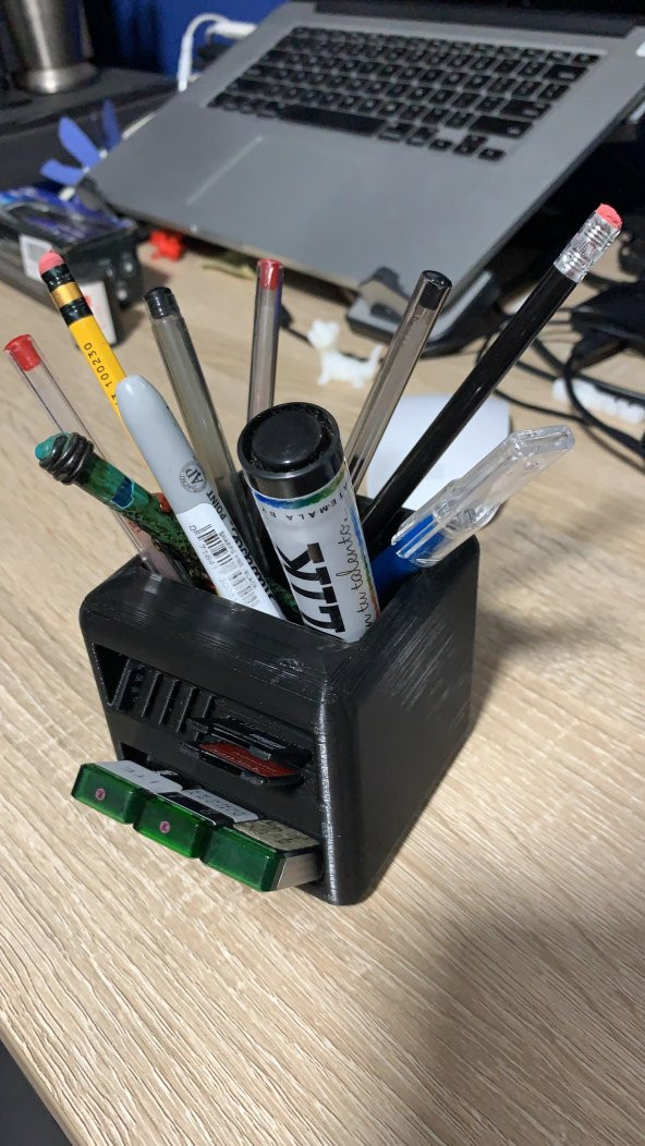Küçük Kutu Kalemlik Organizer Düzenleyici Masaüstü Masa Üstü - 5