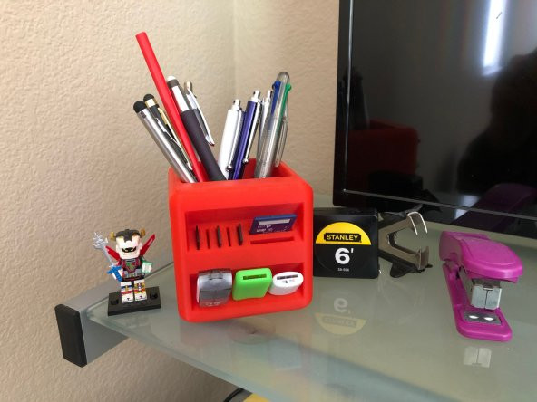 Küçük Kutu Kalemlik Organizer Düzenleyici Masaüstü Masa Üstü - 7
