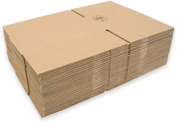 Baskısız Oluklu Kraft Karton Kargo Taşınma Depolama Kolisi - 80x50x50 Cm. - 10 Adet - Resim 2