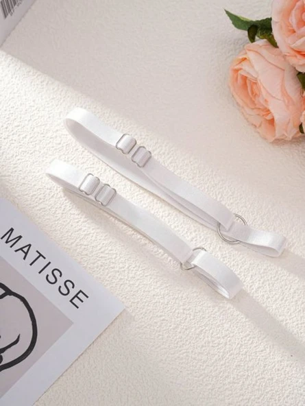 ASM1293 Kadın Beyaz Elastik Halkalı Bacak Aksesuarı - 5