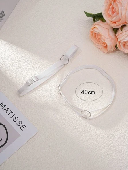 ASM1293 Kadın Beyaz Elastik Halkalı Bacak Aksesuarı - 7