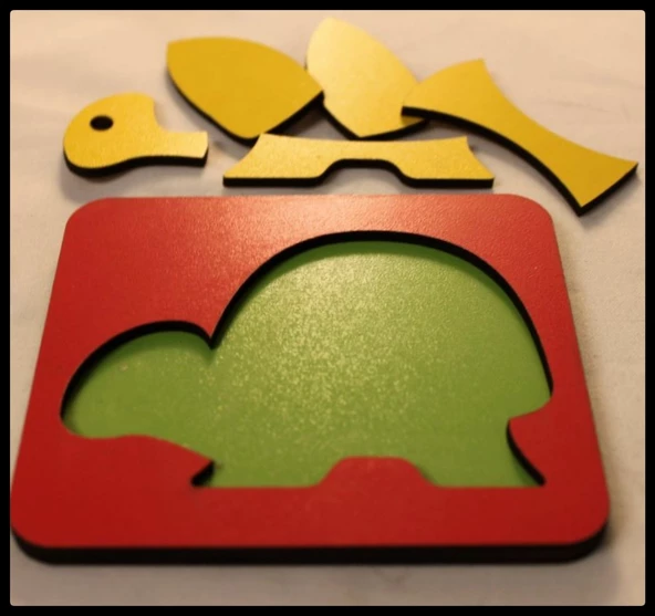 Ahşap Montessori Üçlü Puzzle - 3