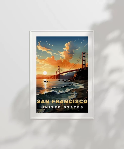 Çerçevesiz Poster San Francisco Gün Batımı