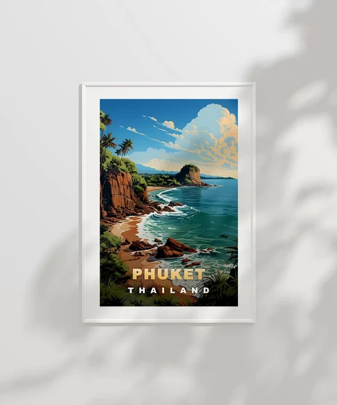 Çerçevesiz Poster Phuket Tropik Sahil Manzarası