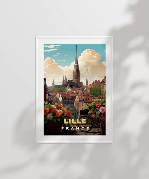 Çerçevesiz Poster Lille Tarihi ve Çiçek Bahçesi Sanat