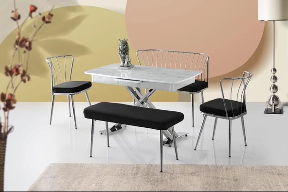 Milano Açılır Mdf X Ayak Masa Güneş Bench Takım - 7