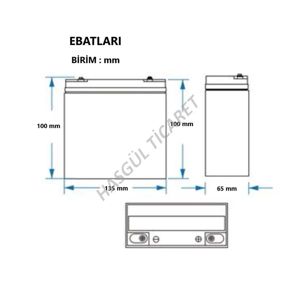 Hsgl Motorsiklet Cg Agk  12V 6.5Ah  Jelli Akü Monero 50031 - 3