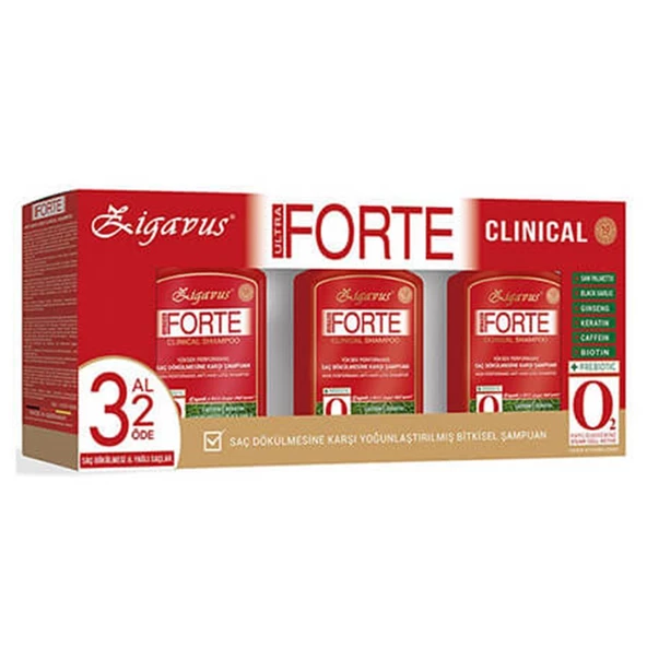 Zigavus Forte Clinical Saç Dökülmesine Karşı Bakım Şampuanı 3 Al 2 Öde Kuru & Normal Saçlar