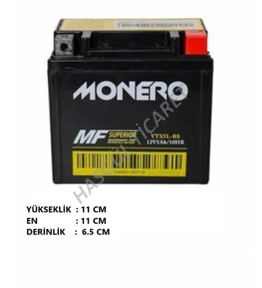 Hsgl Motorsiklet 12V 5ah Dio Titan Sfc Bws Popcorn modeller Jelli Akü YTX5L Monero 50029 - 4