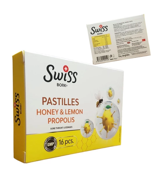 Swiss Bork Bal, Limon ve Propolis Aromalı Pastil 16 adet