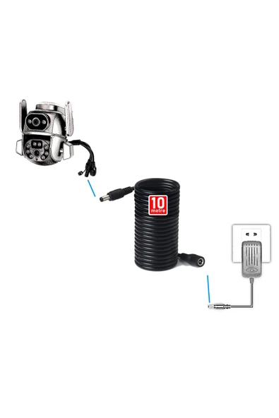 Concord Power Uzatma Kablosu 10 metre AWG23 Kamera, Wifi Kamera, Modem, Kayıt Cihazı 12V DC Uzatma - 4