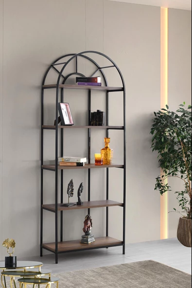 Metal Kitaplık 5 Raflı Ev Ofis Rafı Dosya Kitap Rafı - 4