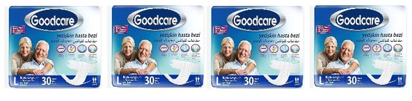 Goodcare Bel Bantlı Yetişkin Hasta Bezi Large 30'Lu 4 Paket 120 Adet