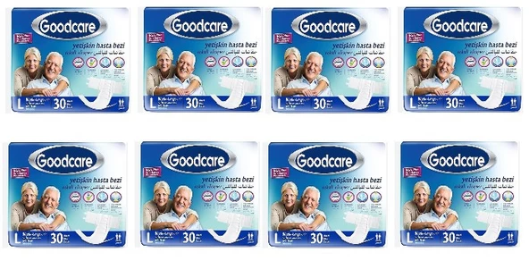 Goodcare Hasta Bezi Yetişkin Bel Bantlı Tekstil Yüzey L Large - Büyük 240 Adet (8PKx30)