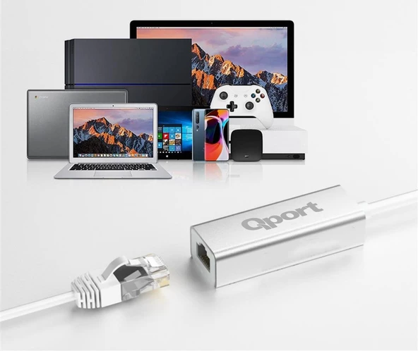 QPORT Q-TR45 TYPE-C TO RJ45 ETHERNET CEVIRICI - Resim 3