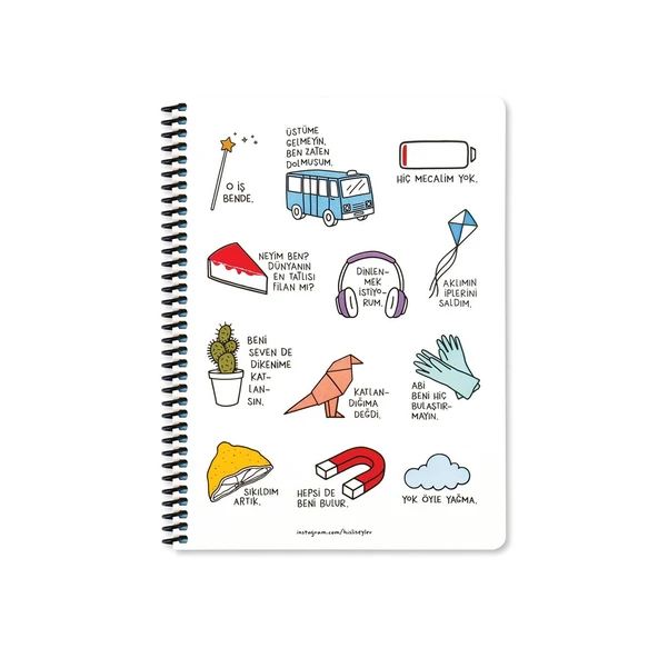 Keskin Color Hisli Şeyler 16,5x22,5cm 80yp Çizgili Spiralli Defter -Hepsi De Beni Bulur - Resim 2