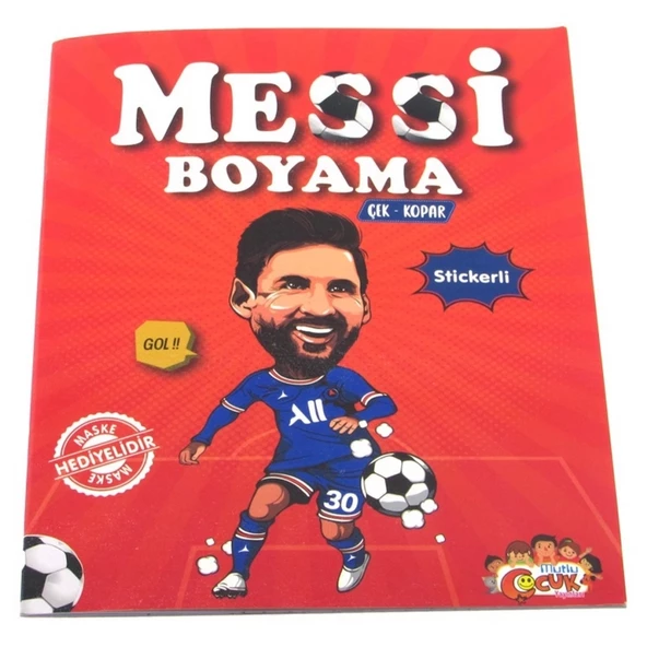 Messi Çıkartmalı Maskeli Boyama Kitabı