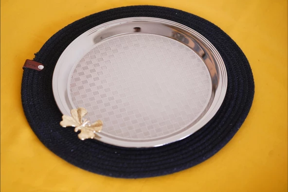 Cooker Yuvarlak Kelebek Desenli Tepsi 25cm