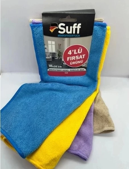Suff Gül 4'lü Genel Temizlik Bezi 40x30cm