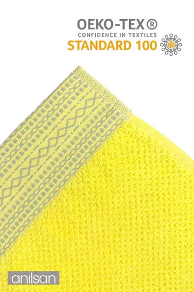 %100 Pamuk 4'lü Sarı Havlu Seti - 2 Adet El Havlusu Ve 2 Adet Banyo Havlusu - 2