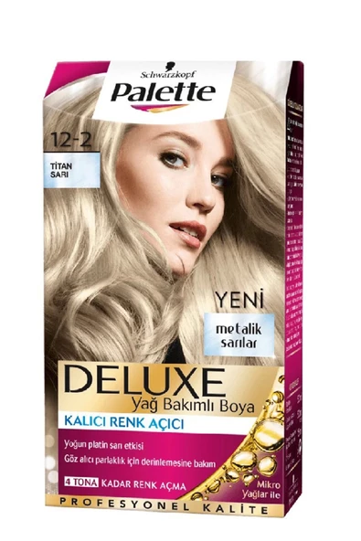 Palette Schwarzkopf Deluxe Kalıcı 12-2 Titan Sarı Saç Boyası - 2