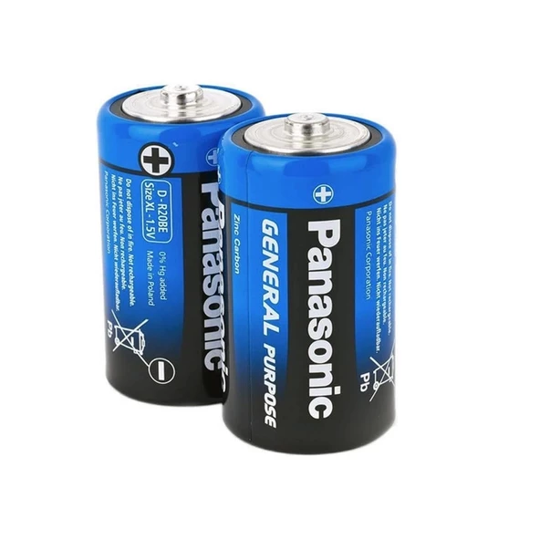 Panasonic R20 1.5V Büyük Pil 2'li