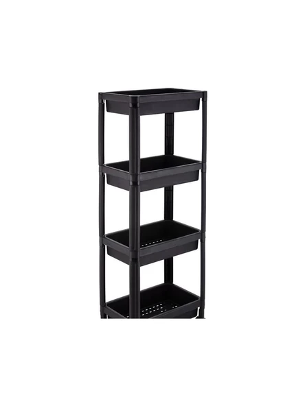 4 Katlı Siyah Organizer Raf