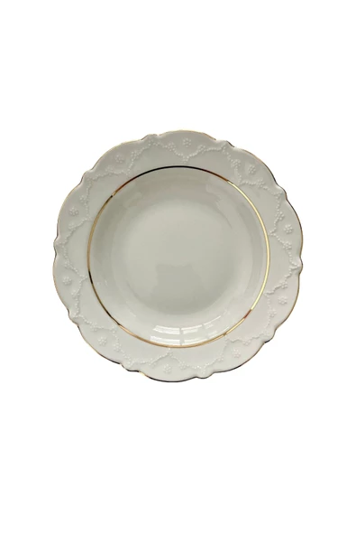 Porland Altın Yaldız 22 Cm Çukur Tabak 6'lı