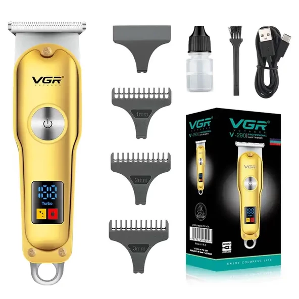 Vgr V-290 Altın T Bıçak Sıfır Kesim Lcd Ekran Şarjlı Tıraş Makinesi - 4