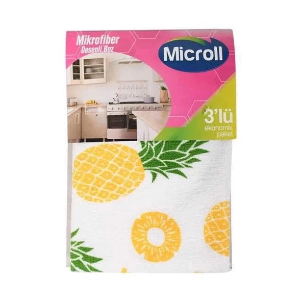 Microll 35x35 Mikrofiber Bez 3'lü Ekonomik Paket