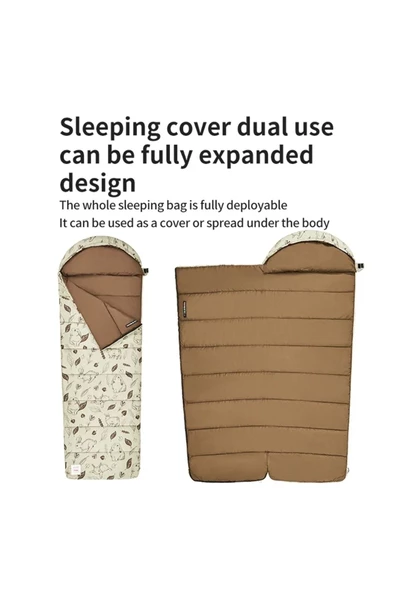 Naturehike Cute Mud Rabbit MT180 Zarf Trazı Pamuklu Uyku Tulumu -8°C Laurel - Right - 4