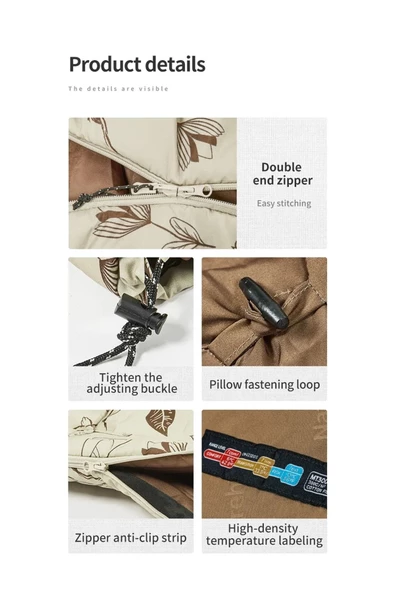 Naturehike Cute Mud Rabbit MT180 Zarf Trazı Pamuklu Uyku Tulumu -8°C Laurel - Right - 7