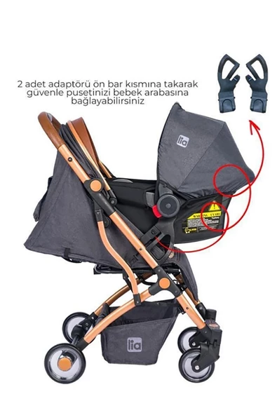 liabebek  Drone Gold Travel Sistem Kabin Bebek Arabası - 6