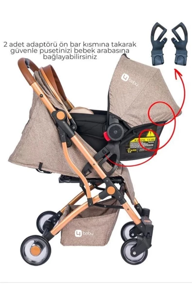 Mimma Baby  Brown Drone Sky Travel Kabin Sistem Bebek Arabası - 2