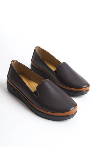 Kadın Düz Loafer Rahat Taban Tam Kalıp Yuvarlak Burun Comfort Ayakkabı - Resim 8