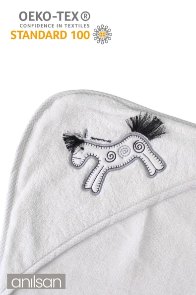 %100 Pamuk Bebek Kundak Havlusu - Sevimli At Desenli Yumuşak Bebek Havlusu Seçenekleri - 2