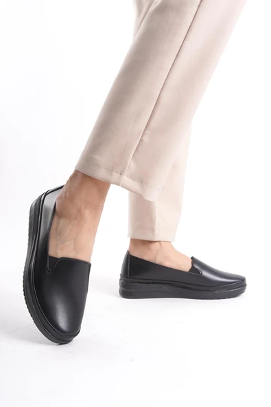 Kadın Düz Loafer Rahat Taban Tam Kalıp Yuvarlak Burun Comfort Ayakkabı