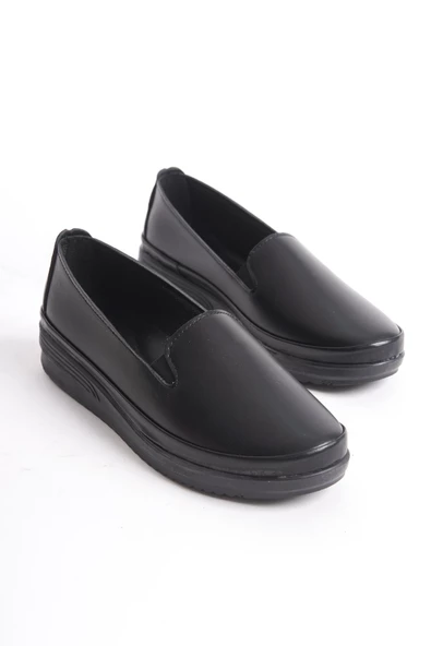 Kadın Düz Loafer Rahat Taban Tam Kalıp Yuvarlak Burun Comfort Ayakkabı - Resim 4