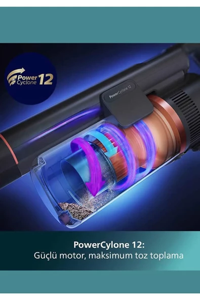 8000 Serisi Aqua Plus Dikey Süpürge, 80 Dakika Çalışma, Mop ve Kuru Özellik, Akıllı Başlık XC8053/01 - 5