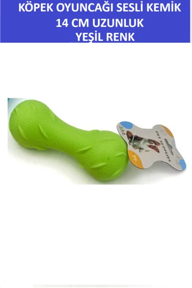 ZETCONCEPT PLASTİK TIRTIKLI SESLİ KÖPEK OYUNCAĞI - KEMİK ŞEKİLLİ- 14 CM BOY