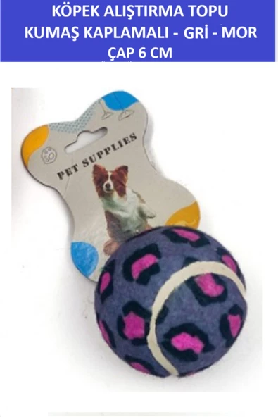 ZETCONCEPT KUMAŞ KAPLAMALI KÖPEK ALIŞTIRMA TOPU (6 CM ÇAP) DAYANIKLI - TENİS TOPU SERTLİĞİNDE - 2