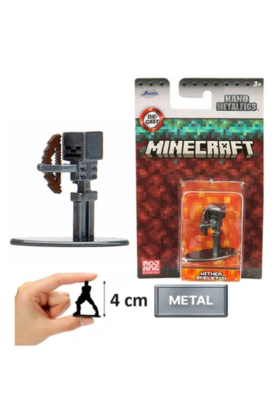 ZETCONCEPT Wither Skeleton Jada Nano Metalfics Minecraft Metal Döküm Die-Cast Mini Figür