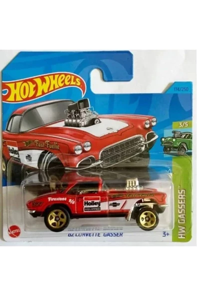 HOT WHEELS 62 Corvette Gasser Hw Gassers Koleksiyon -nadir- Metal Oyuncak Araba